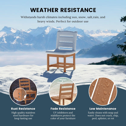 Set da pranzo con 6 sedie laterali Polytrends Shoreside e panca