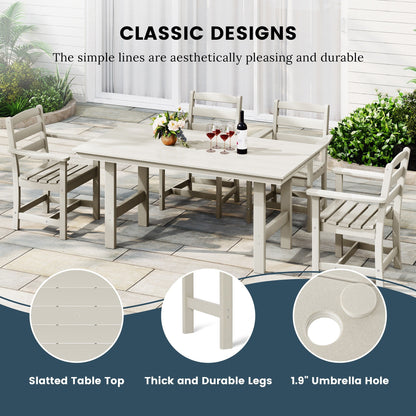 Set da pranzo con 6 sedie laterali Polytrends Shoreside e panca