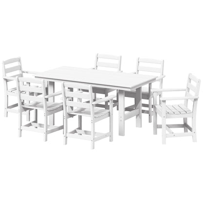Set da pranzo con poltrona Polytrends Shoreside da 7 pezzi