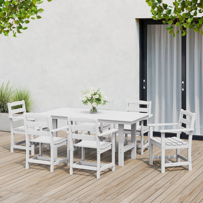 Set da pranzo con poltrona Polytrends Shoreside da 7 pezzi
