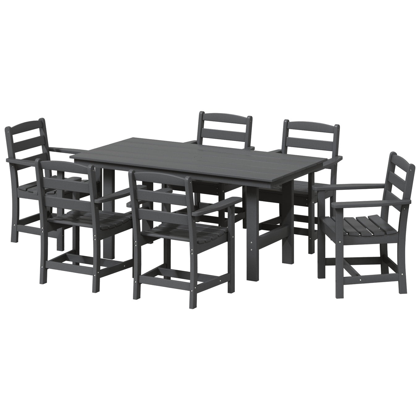 Set da pranzo con poltrona Polytrends Shoreside da 7 pezzi