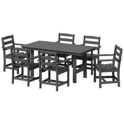 Set da pranzo con poltrona Polytrends Shoreside da 7 pezzi