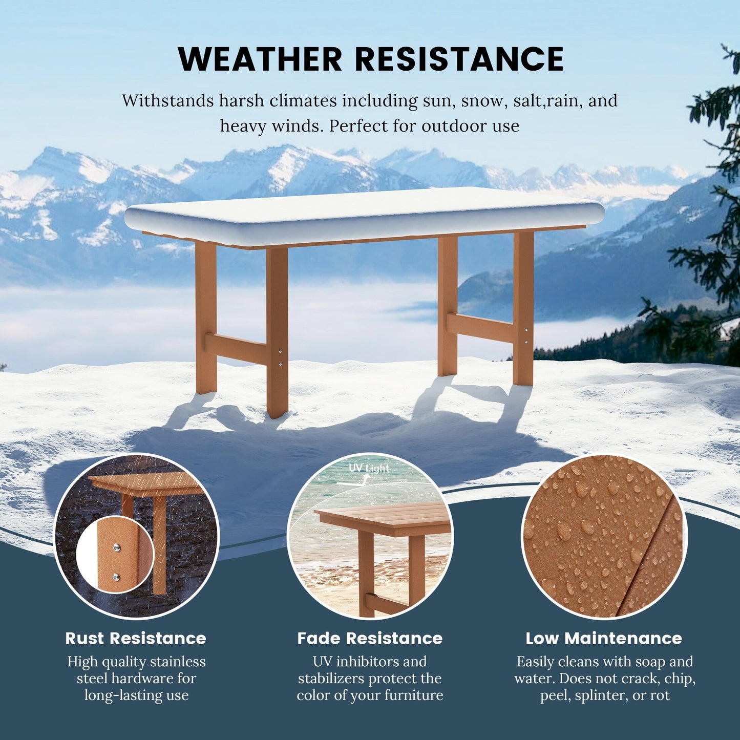 Set da pranzo con poltrona Polytrends Shoreside da 7 pezzi