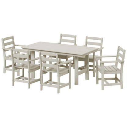 Set da pranzo con poltrona Polytrends Shoreside da 7 pezzi
