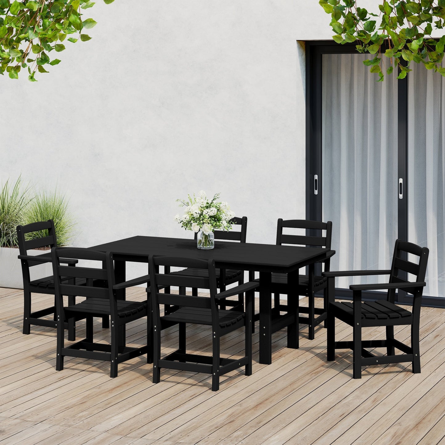 Set da pranzo con poltrona Polytrends Shoreside da 7 pezzi
