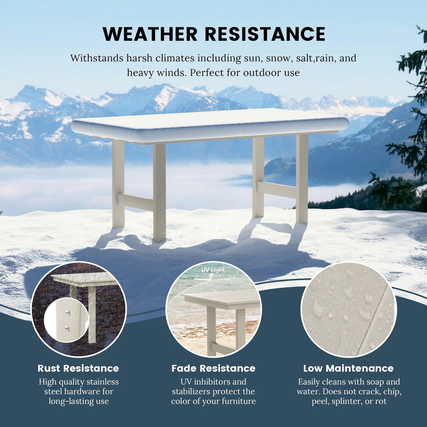 Set da pranzo con poltrona Polytrends Shoreside da 7 pezzi