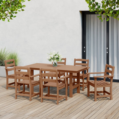 Set da pranzo con poltrona Polytrends Shoreside da 7 pezzi