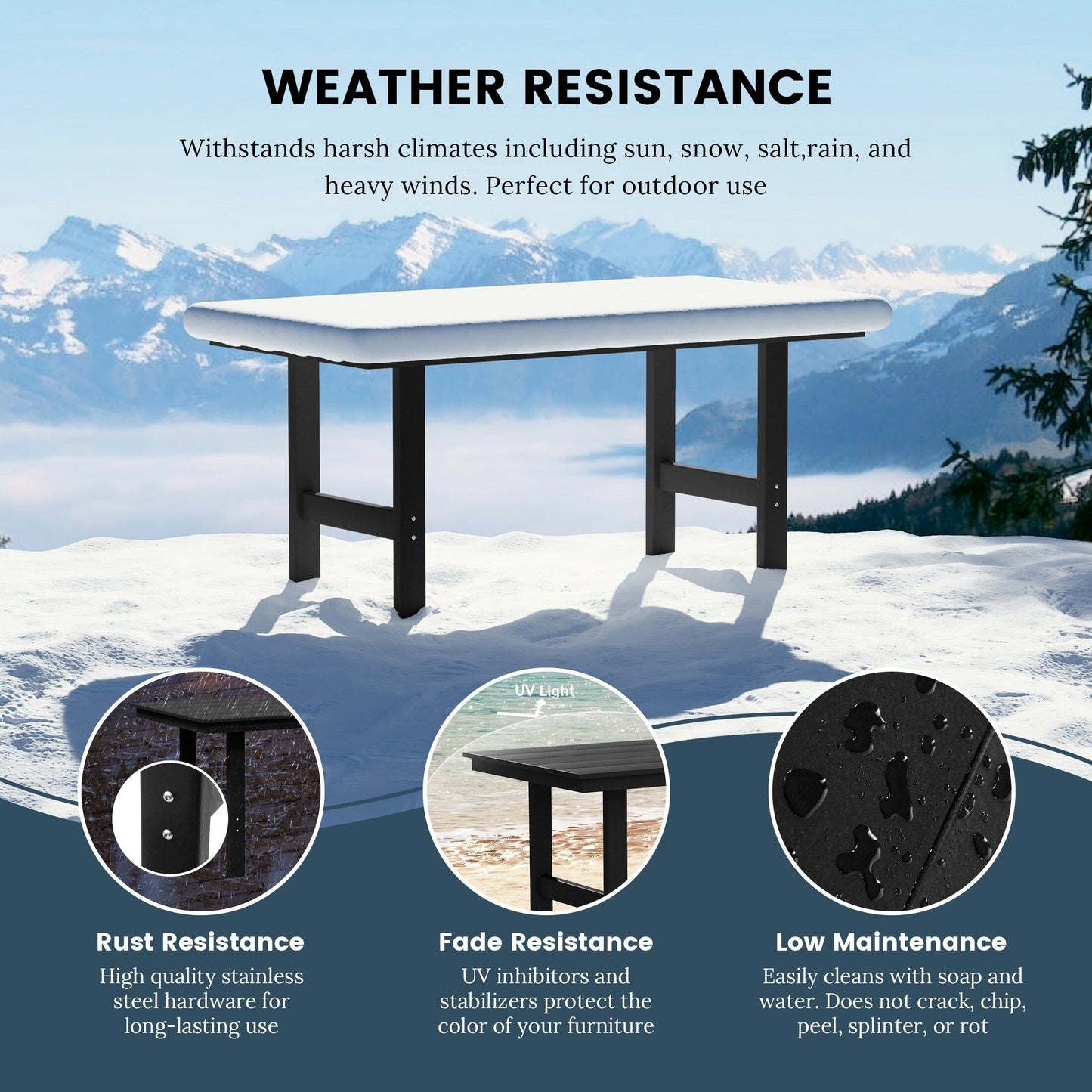 Set da pranzo con poltrona Polytrends Shoreside da 7 pezzi