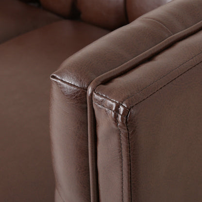 Divano a 3 posti capitonné in similpelle Pondway di Christopher Knight Home