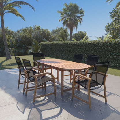 Amazonia Miller Set da pranzo per esterni in legno certificato FSC da 7 pezzi - 7 pezzi