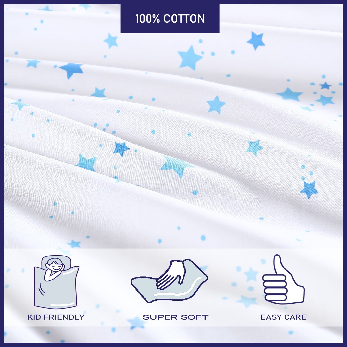 Set di lenzuola in percalle di cotone stampato Poppy &amp; Fritz Kids