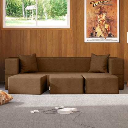 Divano letto convertibile California King e pouf Porch &amp; Den