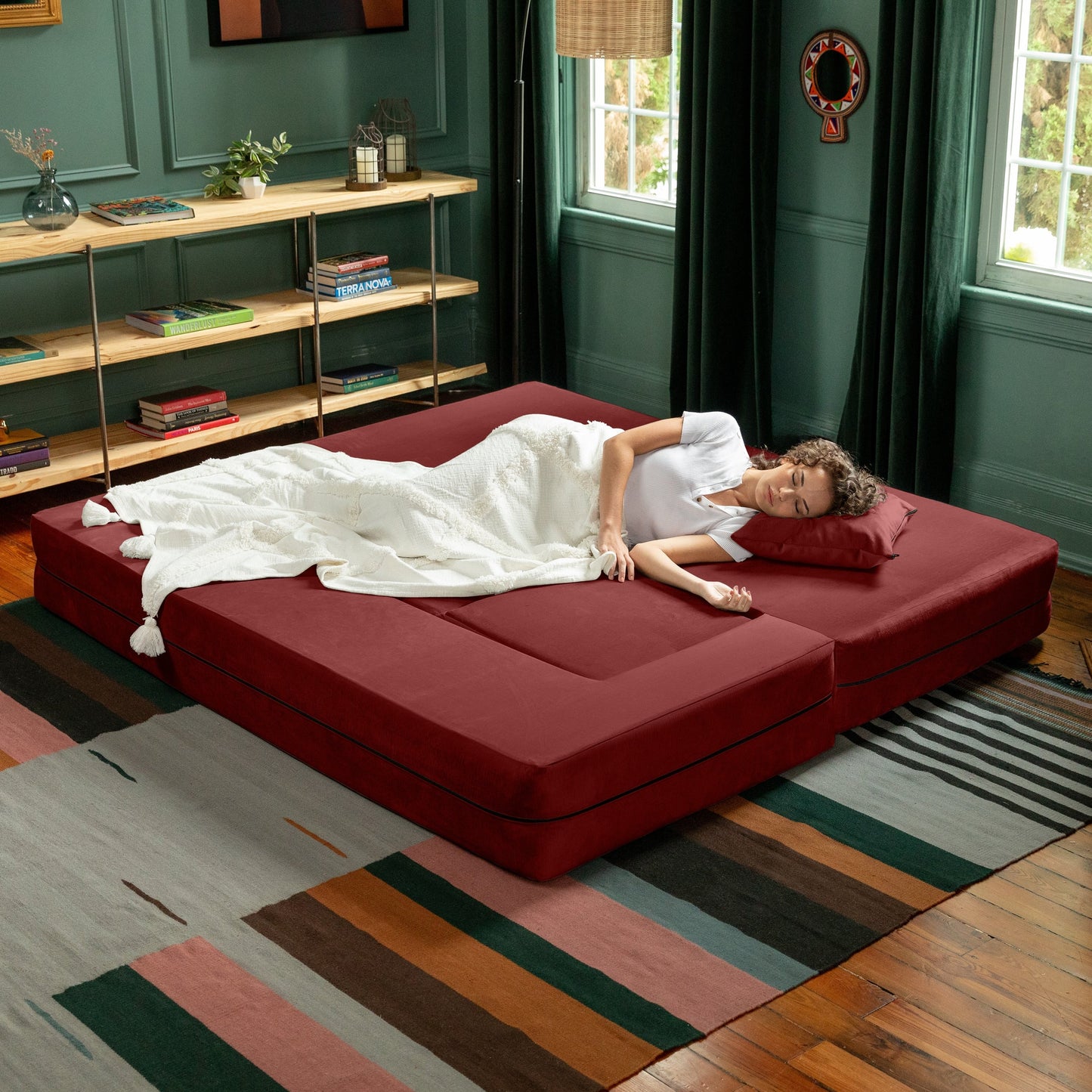 Divano letto convertibile California King e pouf Porch &amp; Den