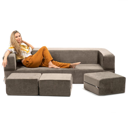 Divano letto convertibile California King e pouf Porch &amp; Den