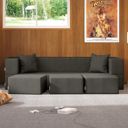 Divano letto convertibile California King e pouf Porch &amp; Den