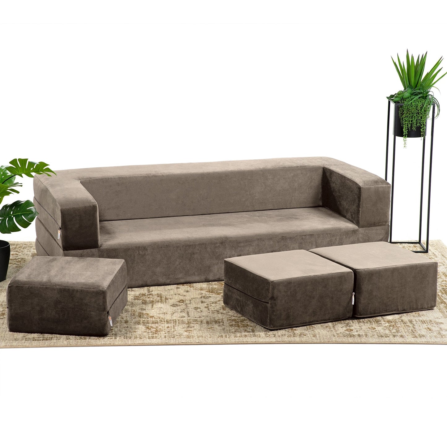 Divano letto convertibile California King e pouf Porch &amp; Den