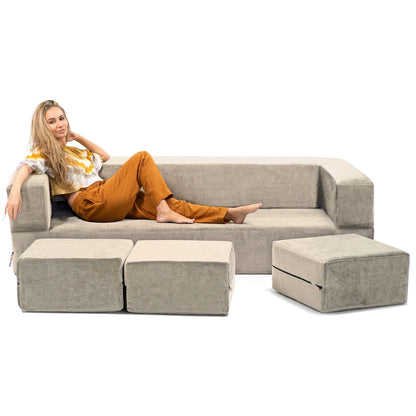 Divano letto convertibile California King e pouf Porch &amp; Den