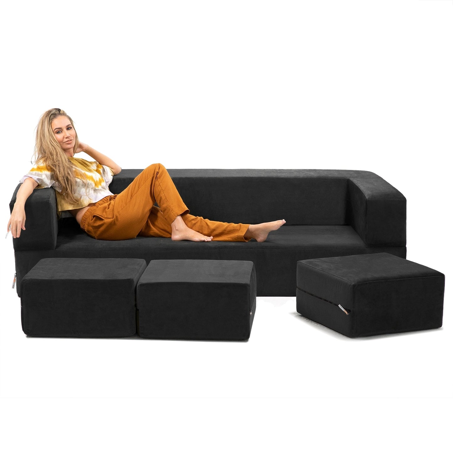 Divano letto convertibile California King e pouf Porch &amp; Den