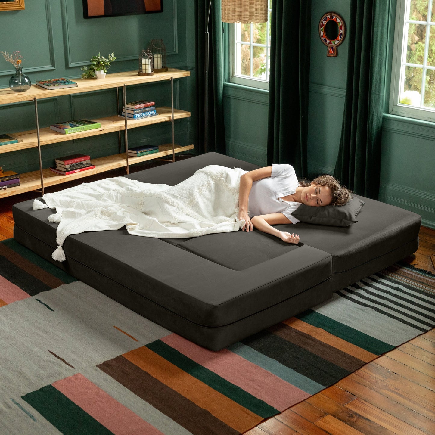 Divano letto convertibile California King e pouf Porch &amp; Den