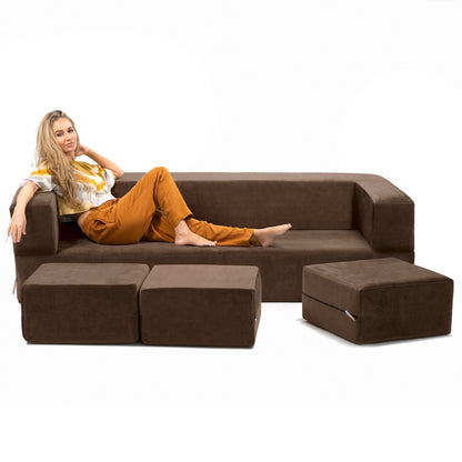 Divano letto convertibile California King e pouf Porch &amp; Den