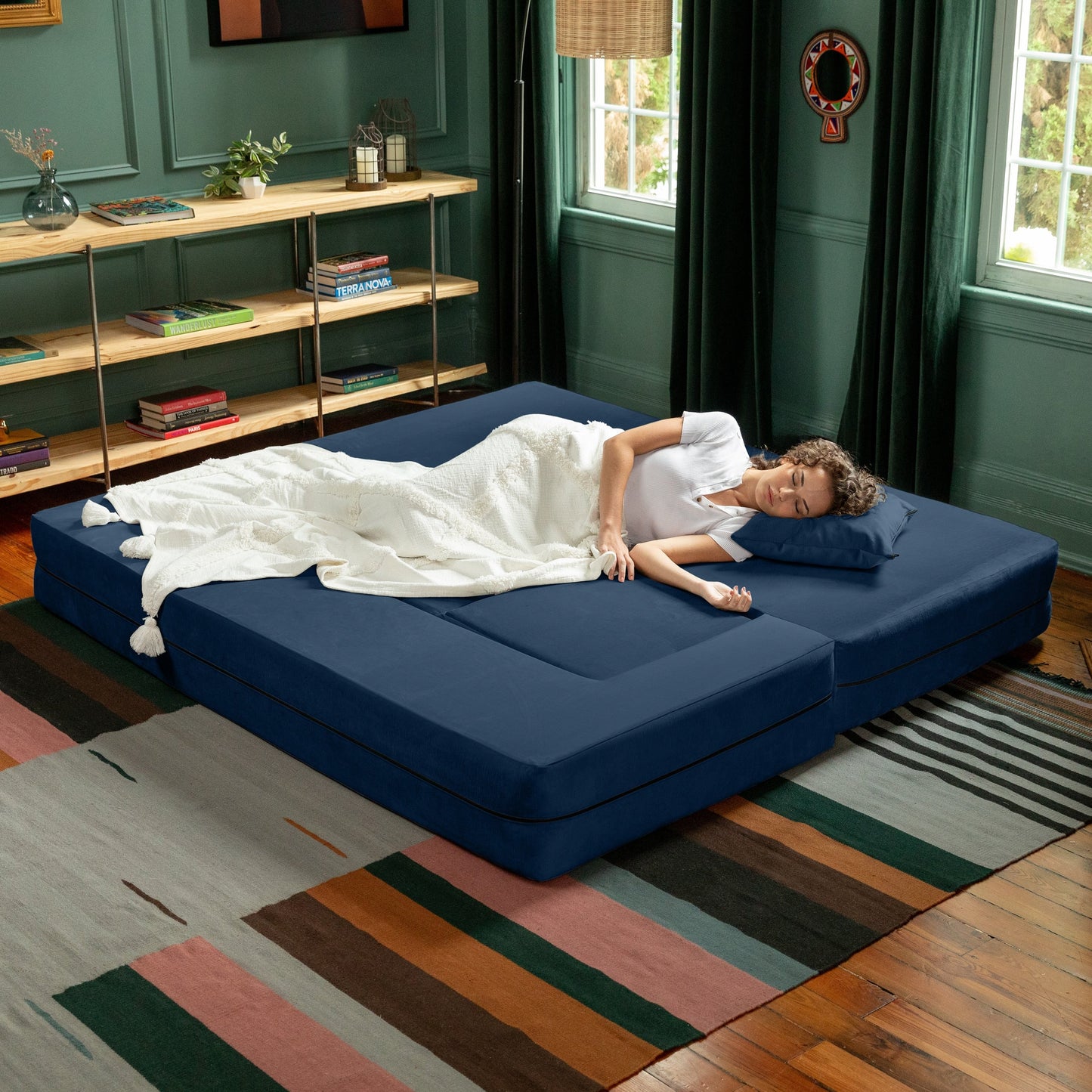 Divano letto convertibile California King e pouf Porch &amp; Den