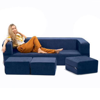 Divano letto convertibile California King e pouf Porch &amp; Den