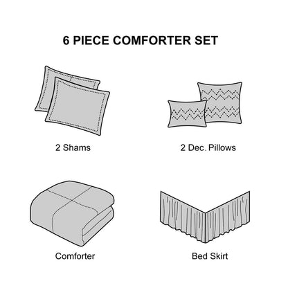 Set di piumoni da 6 pezzi Porch &amp; Den Summerfield Jacquard Medallion