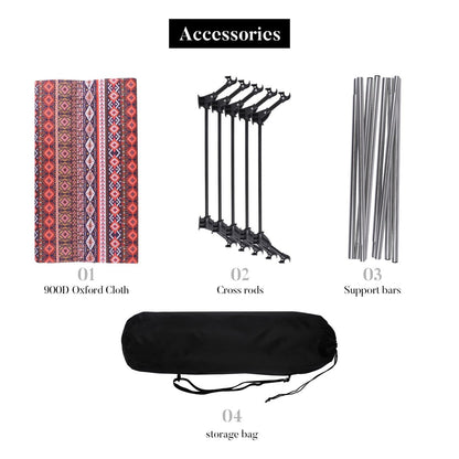 Lettino da campeggio pieghevole portatile in lega di alluminio, tenda da viaggio per escursionismo