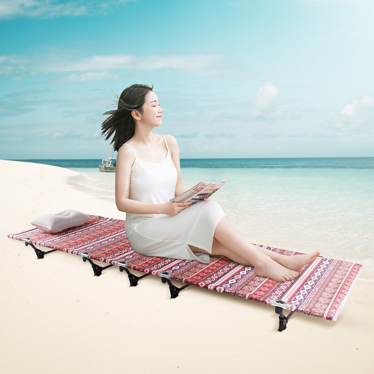 Lettino da campeggio pieghevole portatile in lega di alluminio, tenda da viaggio per escursionismo