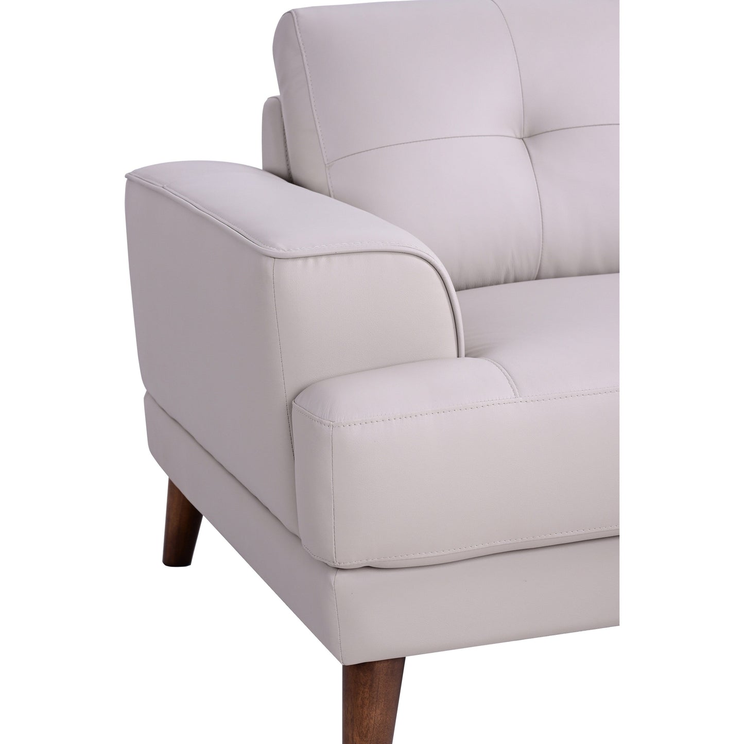 Divano in pelle pieno fiore Anzio di transizione Porter Designs, crema