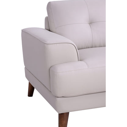 Divano in pelle pieno fiore Anzio di transizione Porter Designs, crema