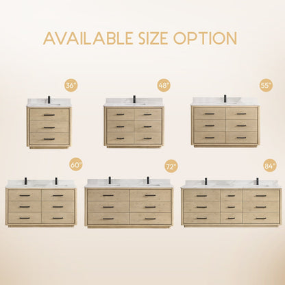 Mobile bagno Porto con piano in pietra di quarzo bianco senza specchio