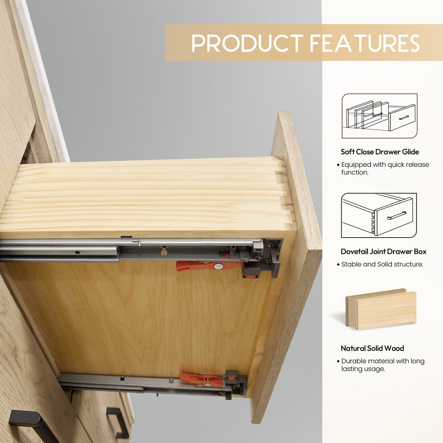 Mobile bagno Porto con piano in pietra di quarzo bianco senza specchio