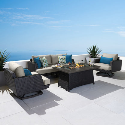 Set di 4 sedute per camino da esterno Portofino Casual Sunbrella Motion da 4 pezzi