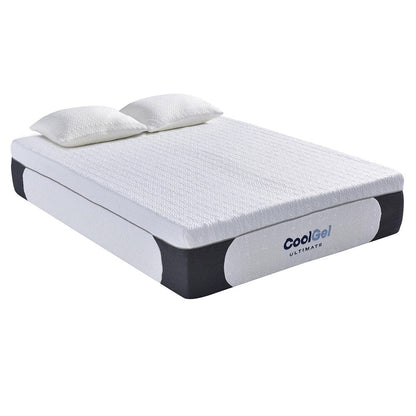Materasso in memory foam Cool Gel da 14 pollici con cuscino Classic Brands - Bianco