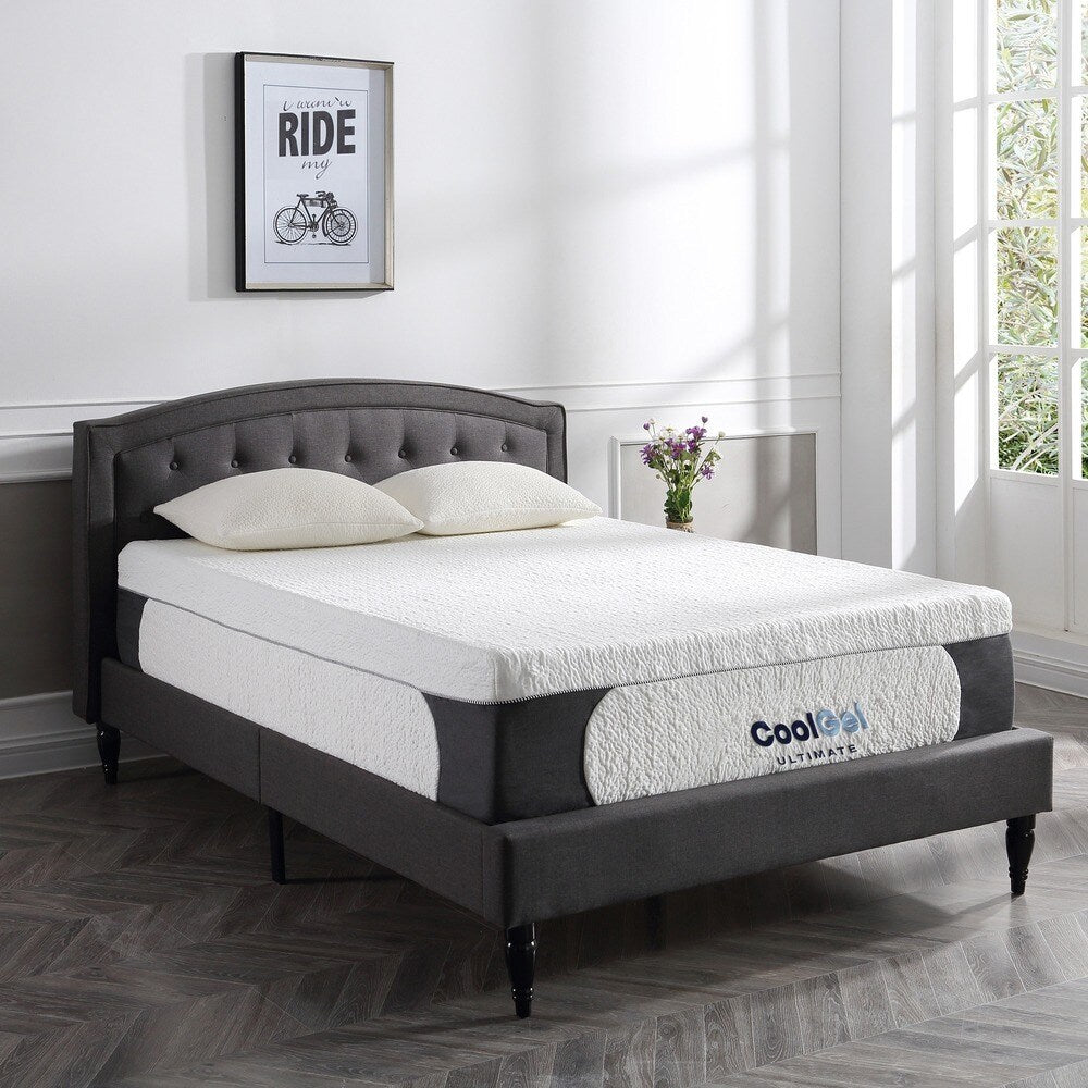 Materasso in memory foam Cool Gel da 14 pollici con cuscino Classic Brands - Bianco