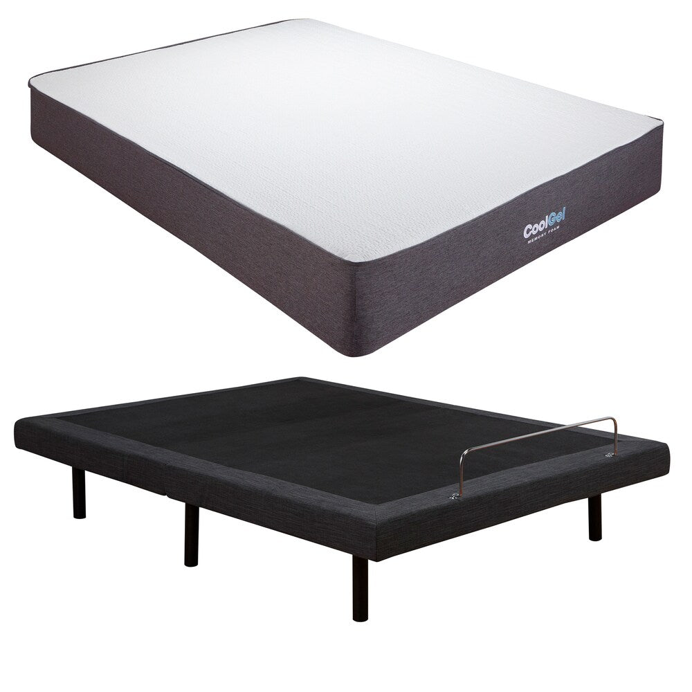 Materasso in memory foam gel Alese da 12 pollici e set letto regolabile Classic Brands