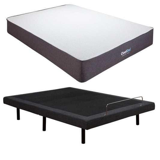 Materasso in memory foam gel Alese da 12 pollici e set letto regolabile Classic Brands