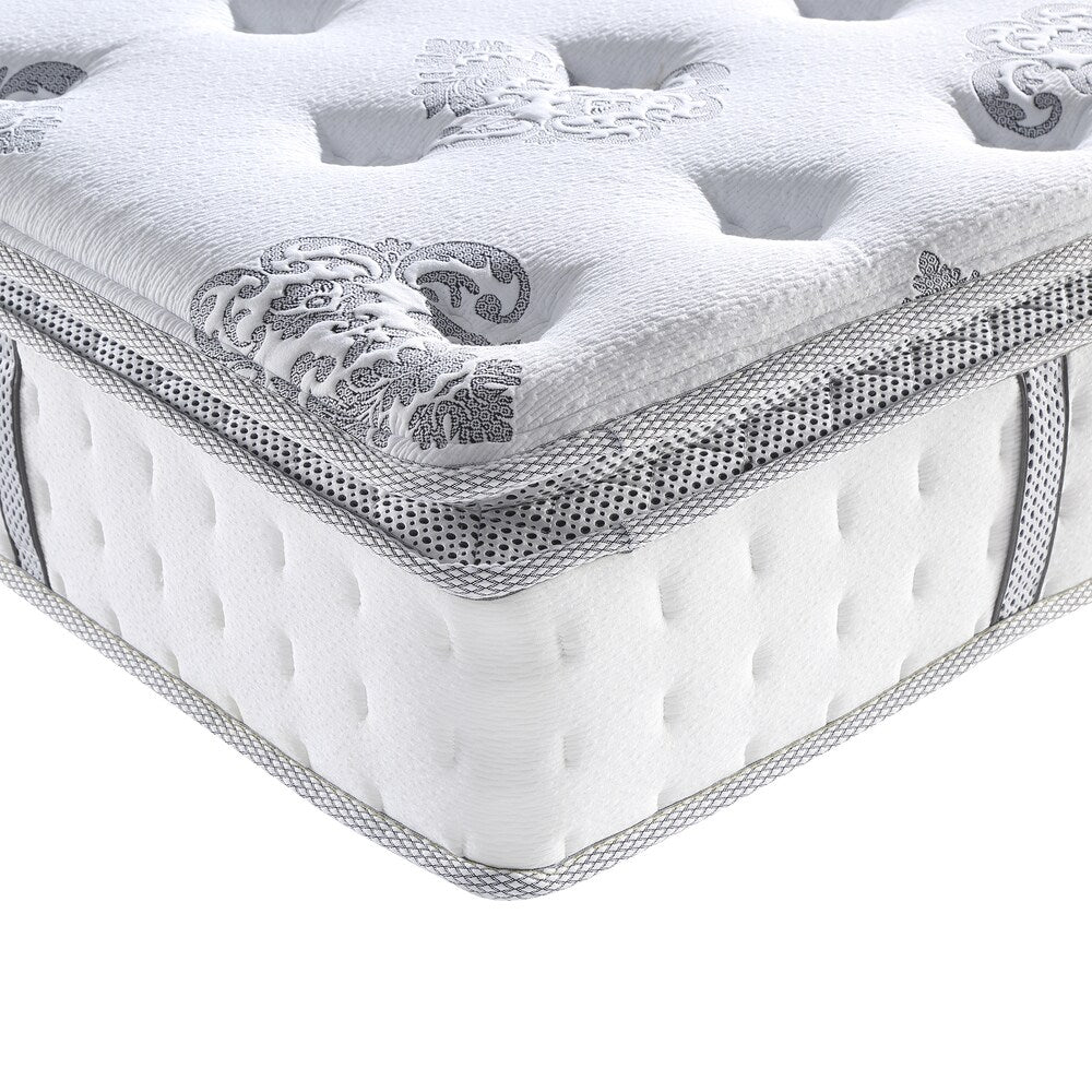 Materasso ibrido Pillowtop Newberry da 12 pollici di Classic Brands - Bianco
