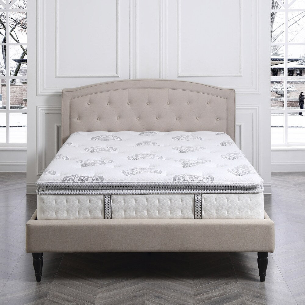 Materasso ibrido Pillowtop Newberry da 12 pollici di Classic Brands - Bianco