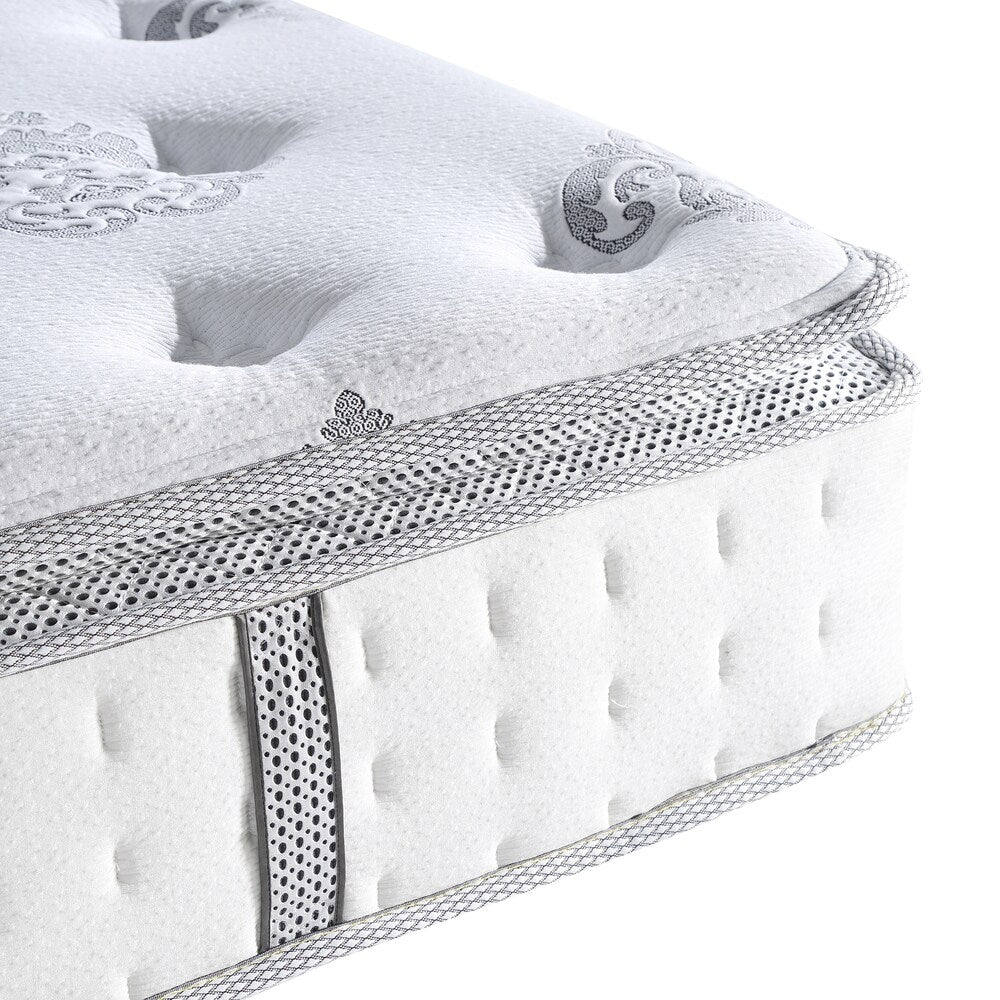 Materasso ibrido Pillowtop Newberry da 12 pollici di Classic Brands - Bianco