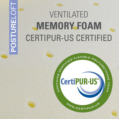 Materasso in memory foam ventilato Postureloft Classic da 12 pollici King-size - Bianco