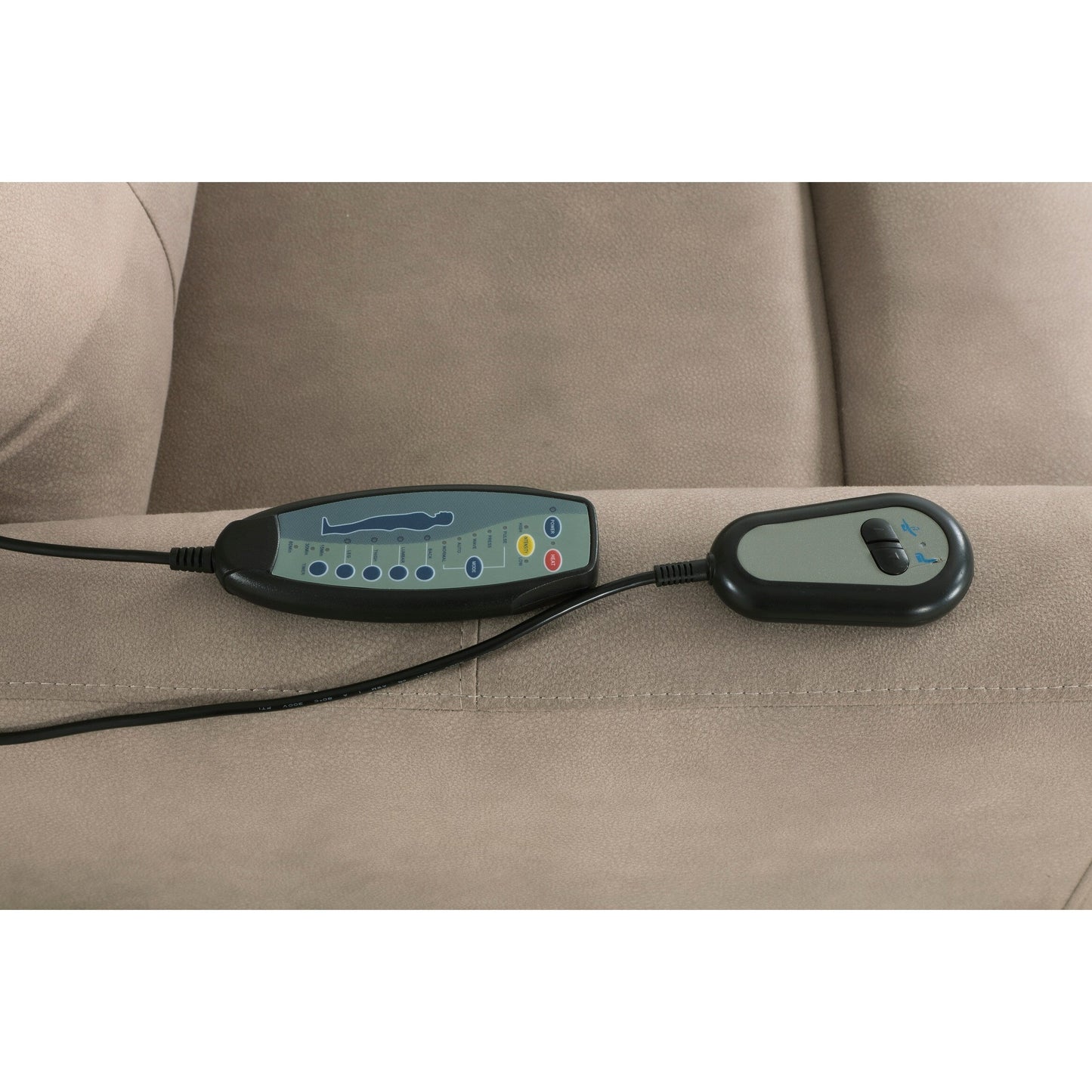 Poltrona reclinabile elettrica con massaggio e calore, rivestimento in microfibra marrone, poltrona reclinabile elettrica per soggiorno