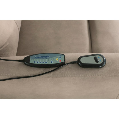 Poltrona reclinabile elettrica con massaggio e calore, rivestimento in microfibra marrone, poltrona reclinabile elettrica per soggiorno