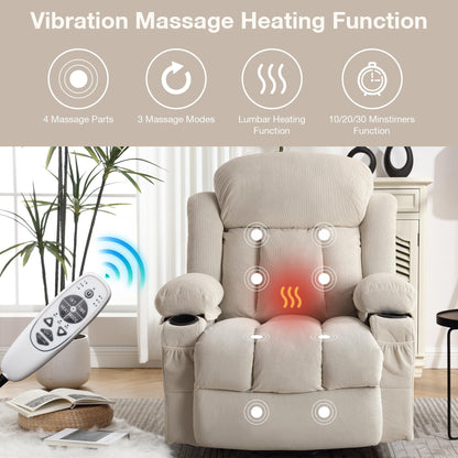 Poltrone reclinabili elettriche, massaggio termico, porta USB, telecomando