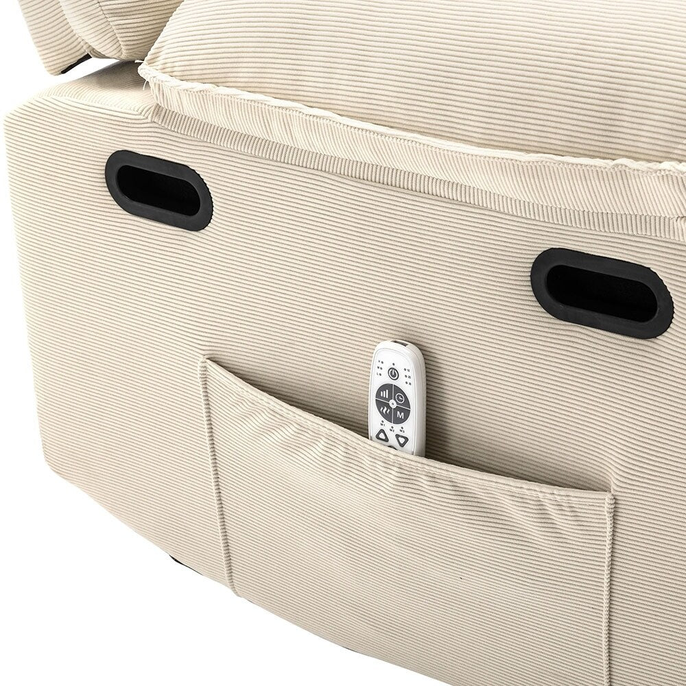 Poltrona reclinabile con massaggio elettrico, calore, vibrazione e contenitore