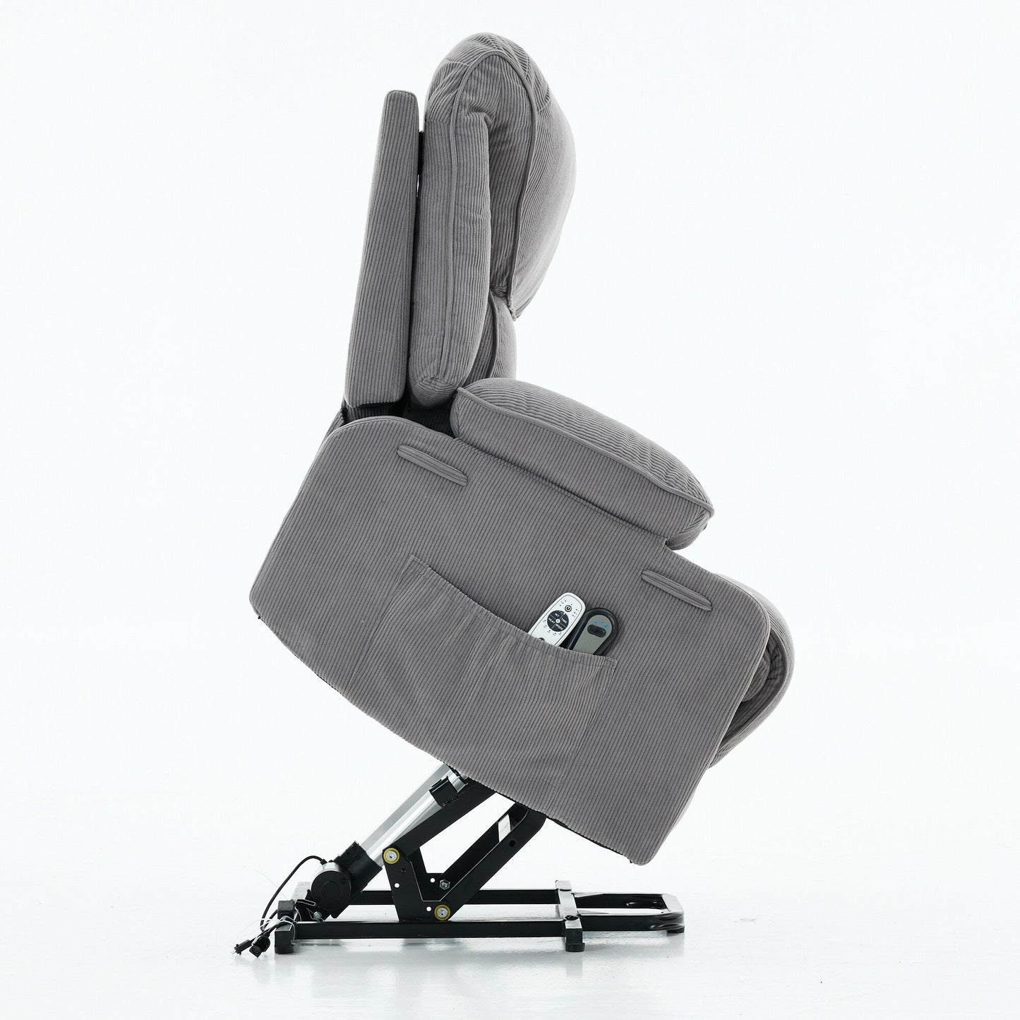 Poltrona reclinabile elettrica - Telecomando con massaggio termico, pelle PU, tasche laterali - Poltrona per assistenza alla mobilità degli anziani