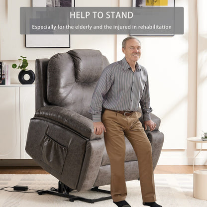 Poltrona reclinabile elettrica con meccanismo di sollevamento, imbottita, ampia poltrona massaggiante, meccanismo di reclinazione per impieghi gravosi e di sicurezza con tasche laterali