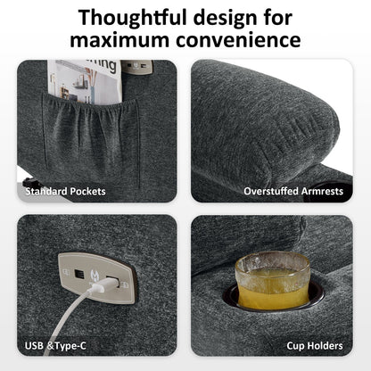 Poltrona reclinabile elettrica per anziani, in tessuto