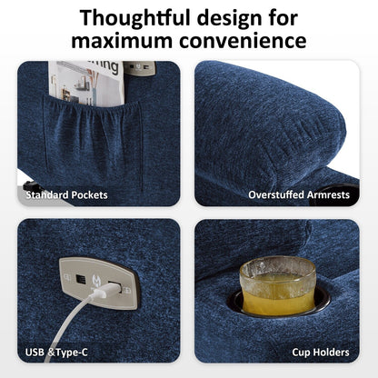 Poltrona reclinabile elettrica per anziani, in tessuto